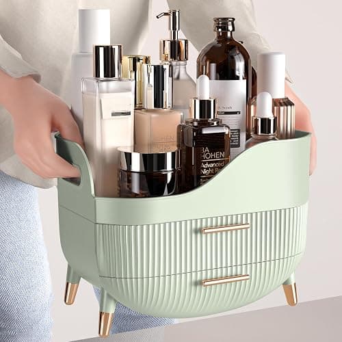 Pajiriona Makeup Organizer with Drawers,Skincare Organizer for Vanity,Storage Box with Handle,Large Cosmetic Display case for Dresser, Bathroom Countertop thumbnail 5