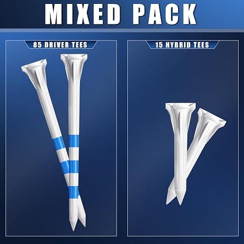 CHAHMPKEY Premium 3-Prong Plastic Golf Tees 3-1/4" 100 Pack - 40% Reduced Ball Contact with High Stability and Long Distance Performance Golf Tees Plastic thumbnail 8