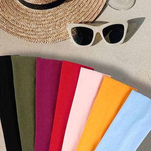 IVARYSS Workout Headbands for Women Non Slip, Premium Stretchy Soft Fabric Head Bands for Women's Hair, Wear for Yoga, Running, Sport, 6 Pack, Black White Grey thumbnail 6