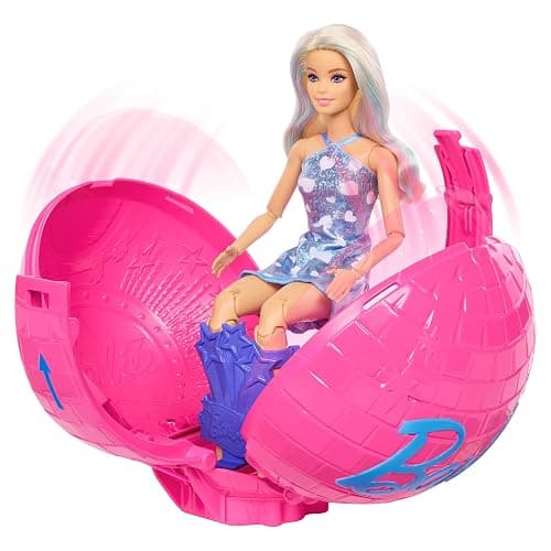 Barbie Team Roll and Reveal Pop Star Doll and Accessories | Blonde Fashion Doll & 8 Surprises and a Disco Ball Encasement thumbnail 4
