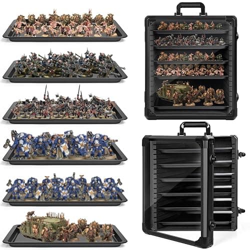 WELIDAY Miniatures Storage Case Miniatures Transport Case Aluminum Alloy Frame with Lock (Large Size) thumbnail 6