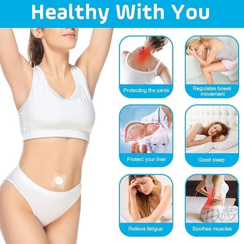 30Pcs Castor Oil Patches for Belly Button, Castor Oil Pack Wrap, Self-Adhesive Disposable Leak-Proof Organic Cotton Pads, Oil Absorbent PU Film Patch for Skin Care, No Castor Oils Included thumbnail 7