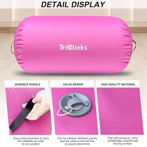 KIASTER Air Roller Inflatable Tumbling Gymnastics Mat Air Roll Barrel Tumble Track Back handspring Mat for Gymnastics Yoga Training Cheerleading Home Use thumbnail 2
