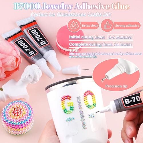 BELLEBOOST 40000Pcs 40 Colors Jelly Rhinestones Bedazzling kit, 3mm Multicolor Resin Flatback Gems for Diamond Art, Bedazzler Kit with 3Pcs 10ml B7000 Jewelry Glue for Crafting Book Shoes Nail Art thumbnail 4