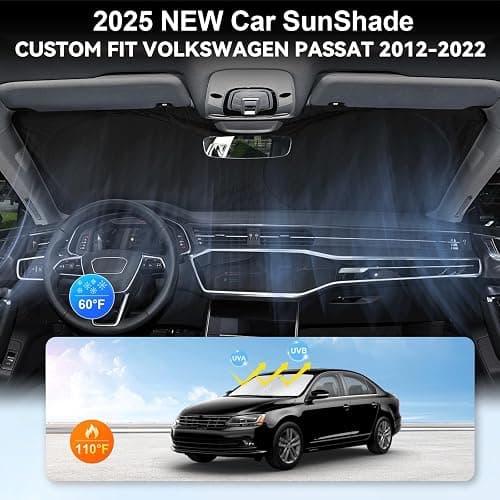 Custom Fit Passat Windshield Sunshade for 2012-2022 Volkswagen VW Passat | for Volkswagen Accessories Front Window Shield 250T Silver Coating Cover Windshield Sun Visor Protector Blocks UV thumbnail 4