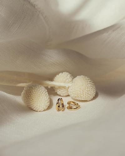 MUMREUES Gold Hoop Earrings for Women,14K Gold Plated Huggie Hoop Earrings for Gift thumbnail 5