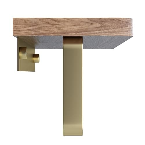 Danpoo Brushed Gold Paper Towel Holder Wall Mount, with Natural Walnut Shelf – Elegant Kitchen & Bathroom Organizer thumbnail 5