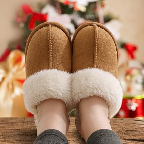 Litfun Women's Fuzzy Memory Foam Slippers Fluffy Winter House Shoes Indoor and Outdoor thumbnail 2