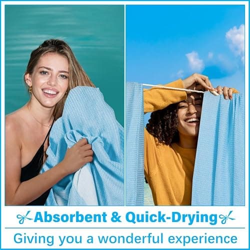 Oversized Turkish Beach Towel Blanket XXL Cotton Sandproof Towels Boho Woven Extra Large Big Sand Free Giant Throw Blankets Huge Quilt XL Picnic Camping Necessities Cloud For Adult Gifts Blue thumbnail 4