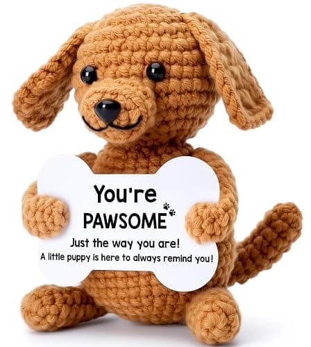 Funny Valentines Day Dog Gifts for Women Men Girls Boys, Valentines Birthday Gifts Ideas Cute Stuff Cool Things, Small Puppy Dog Stuffed Animals Plush, Mini Emotional Positive Desk Decor Accessories - Image 1