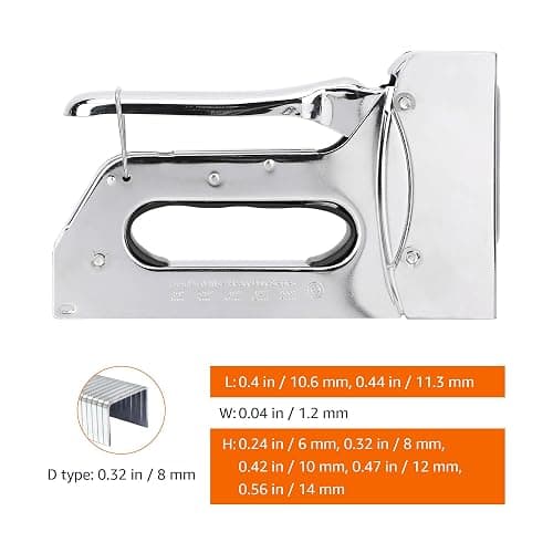 Amazon Basics Heavy Duty Stapler Gun with 1000 Staples, for Upholstery, Home Repairs, Carpentry and other Professional Projects, Silver thumbnail 6