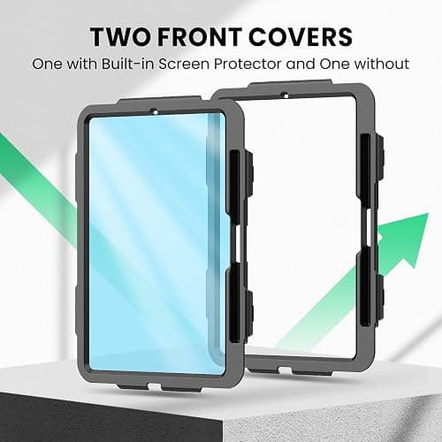 SEYMAC for iPad Pro 11 Inch Case M5 2025 / M4 2024, Heavy Duty Shockproof Protective Case with Screen Protector, 360° Rotating Stand, Hand/Shoulder Strap and Pen Holder, Black thumbnail 8