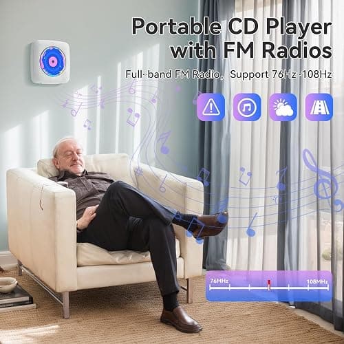 Kegaudio Radio mit CD-Player Tragbar CD Players Bluetooth mit Lautsprecher Kinder Frontanzeige Fernbedienung Unterstützung USB-Wiedergabe AUX-Wiedergabe thumbnail 5