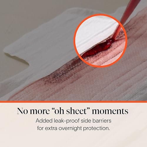 Cora 100% Organic Cotton Topsheet Pads (36 Overnight Pads) | Heavy Absorbency Period Pads with Wings, Made Without Harsh Chemicals, 100% Organic Cotton Topsheet Feminine Care thumbnail 3