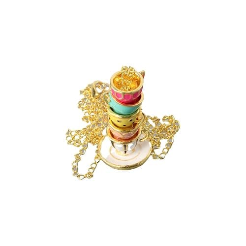 Leadigol Stackable 3D Coffee Cup Pendant Necklaces,Tea Cup Necklace,Teapot Locket Coffee Cup pendant Enamel Jewelry Long Necklace thumbnail 2