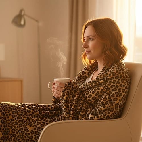 MACEVIA Flannel Fleece Throw Blanket for Couch, Leopard Print Blanket for Adult, Lightweight Cozy Soft Cheetah Blanket for Bed Sofa 260GSM, Suitable for All Seasons (Brown Leopard,50x60inches) thumbnail 8