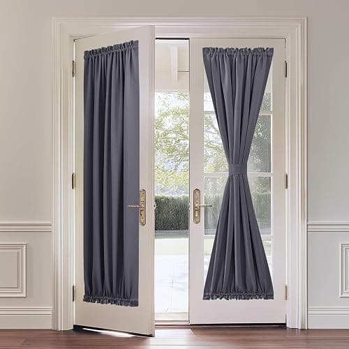 2 Pack French Door Curtain Rod, Sash Curtain Rod Adjustable 18-32in, Black | 3/8in Wrap Around Metal Cafe Curtain Rod Mount With Screws, Supports Up To 20 lb for French Doors, Windows and Sidelights thumbnail 2