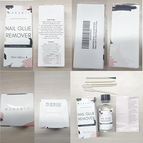 Makartt Nail Glue Remover for Press on Nails - 30ML Hema-free, Glueoff Easy Removal Versatile Debonder for Glue on Tips, Regular Polish, Quick Glues and Semi-Cured Sticker DIY Manicure Supply thumbnail 8