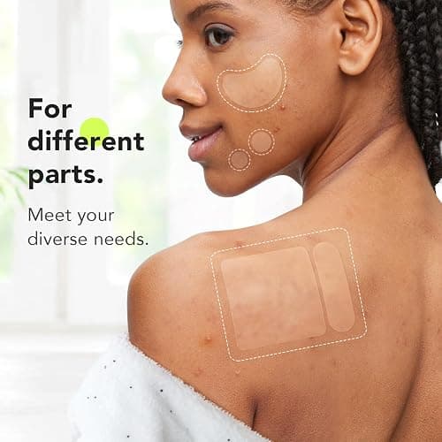 LitBear Large Pimple Patches (7 Sizes 306 Patches), Big Acne Patches, XL Hydrocolloid Bandages for Full Face, Forehead, Chin, Nose, Body, Back, Neck & Chest, Oval, Moon, Square hydrocolloid Patch thumbnail 2