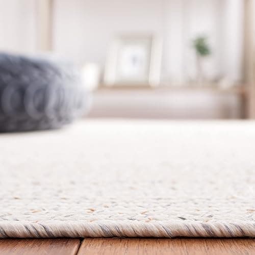 SAFAVIEH Washable Rug Outdoor Braided Collection - 5' x 8', Ivory & Light Grey, Handmade & Reversible, Non-Shedding & Easy to Clean, Ideal for Patio, Backyard, Mudroom (BRA201A) thumbnail 5
