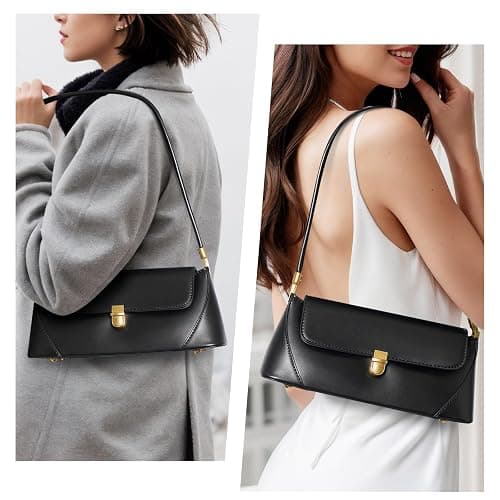WEIMZC Shoulder Bag for Women Vintage Purse Fashion Classic Vegan Leather Clutch Tote Retro Handbag with Buckle Closure thumbnail 6