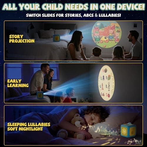 Neikko Story Projector for Kids, Story Machine with Early Learning, Music | Night Sky Lights, Storybook Projector, Moonlight Storytime Projector, Story Telling Toy for Toddlers, Gift for Kids Aged 3+ thumbnail 2