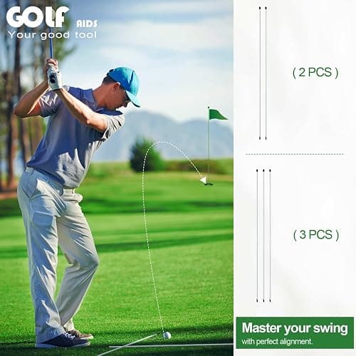 Golf Alignment Sticks, 3 Pack 58”Golf Sticks Alignment Rods, Full Golf Practice Swing Trainer to Align Your Golf Shot thumbnail 7
