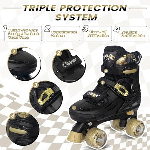 Nattork Adjustable Roller Skates for Kids Boys Girls- Teen Youth Age 4-16 - Cool Racing Car Indoor Outdoor Gift Idea for Birthdays Christmas thumbnail 2