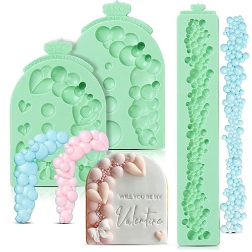 KALAIEN 3 PCS Pearl Bubbles Ball Fondant Molds, Pearl Borders Silicone Mold diy 3d Bubble Fondant Mold for Baking(arch) - Image 1