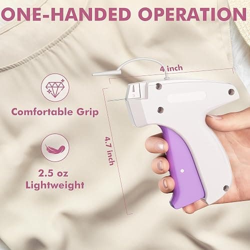Hybemmy Stitch Gun for Clothes, Tagging Gun, Quick Clothing Fixer, 10 Color | 5000 Fasteners, 0.04" Fine Needle, 6 Needles, Portable, Handheld, Compact, Lightweight, Easy to Use, Versatility, Durable thumbnail 2