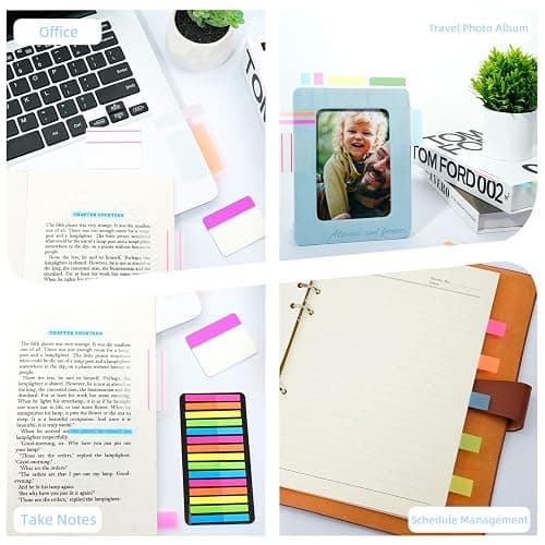 AolinEra 1200 PCS Tab Sticky Notes,2 Inch Sticky Index Tabs,24 Sets Colorful Divider Binder Thin Annotation Organize Sticky Notes,Post It Signature Tabs thumbnail 7