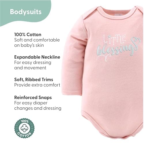 The Peanutshell Baby Layette Gift Set for Girls - 30 Piece New Born Girl Gift Set, Baby Clothes, 0-9 Months - Floral Elephant thumbnail 2