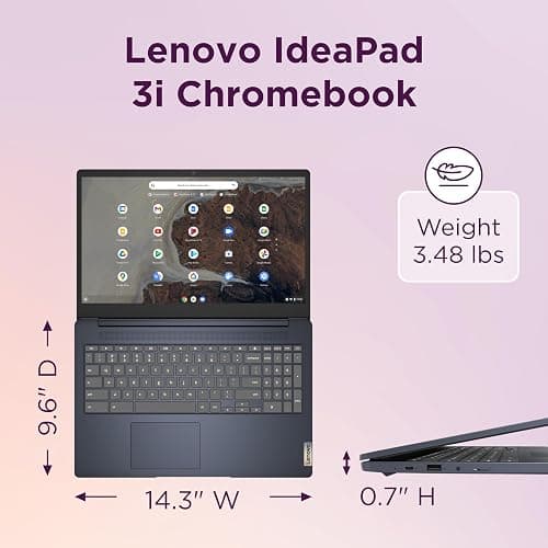 Lenovo IdeaPad 3i Chromebook, 15.6” FHD Display, Intel Celeron N4500, 8GB RAM, 64GB eMMC, 1920x1080 px, 720p Camera, Chrome OS, Abyss Blue thumbnail 7
