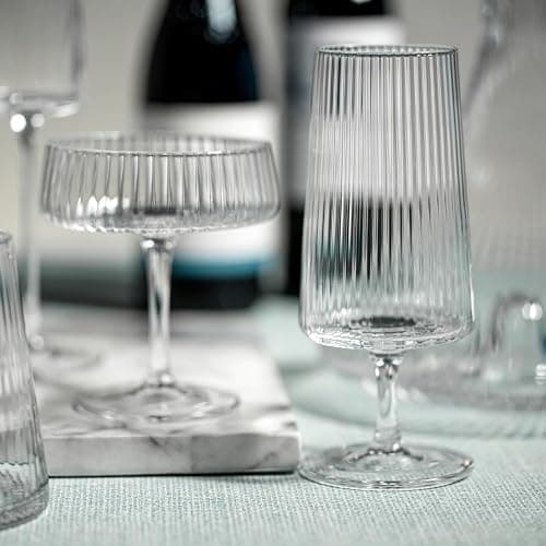 Zodax Bandol Fluted Textured Glasses or Stemware Sets of 2 or 4 (Cocktail S/4) thumbnail 4