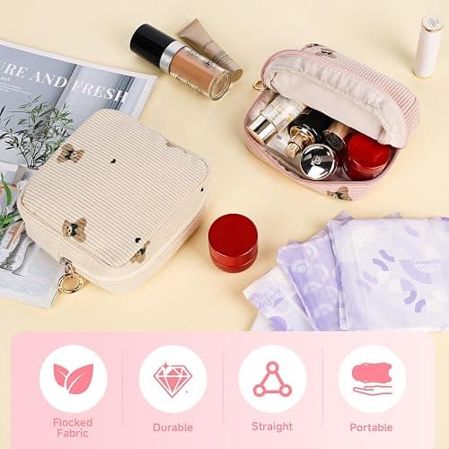 Desing Wish 2 Pcs Sanitary Napkin Storage Bags Women Girls Period Bag Feminine Period Pouch Portable Small Items Travel Organizer Storage Pouch for Teen Ladies Gifts Women thumbnail 7