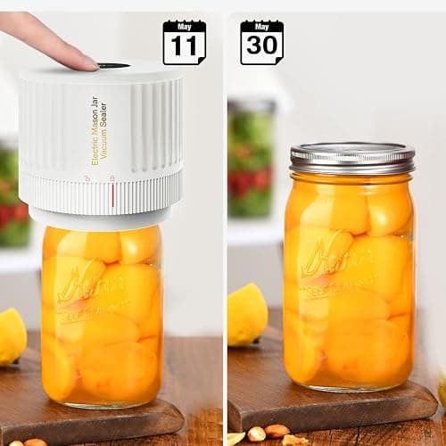 LOVE MOMENT Electric Mason Jar Vacuum Sealer Kit for Wide Mouth and Regular Mouth Mason Jar - White thumbnail 5