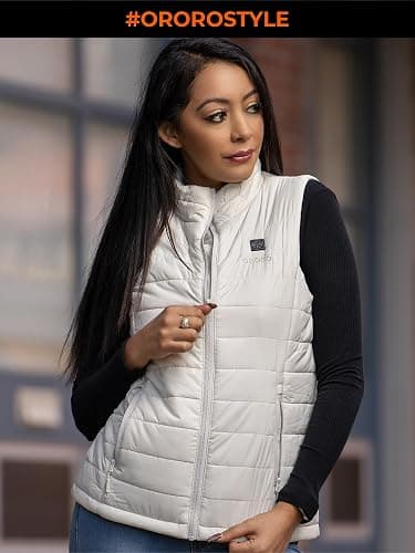 ORORO Women's Lightweight Heated Vest with USB-C Rechargeable Battery, Puffer Classic Heating Vest thumbnail 2