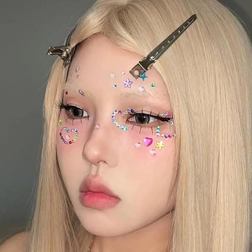 NOOEPC Self Adhesive Face Gems Stickers, Hair Gems Face Jewels Eye Jewels Rhinestones Festival Essentials Rave Accessories Rhinestone Stickers, Eye, Makeup for Kids,Women thumbnail 8