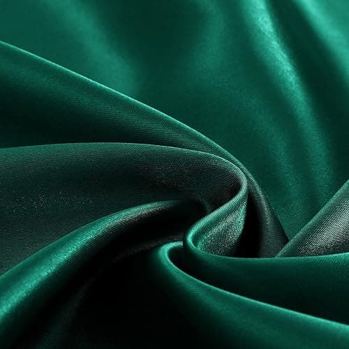 Homiest Blackish Green Satin Flat Sheet, Twin Silky Bed Top Sheet Only | Pure Polyester With Lustrous Finish, Protects Hair And Reduces Facial Wrinkles, Fade And Wrinkle Resistant, Machine Washable thumbnail 4