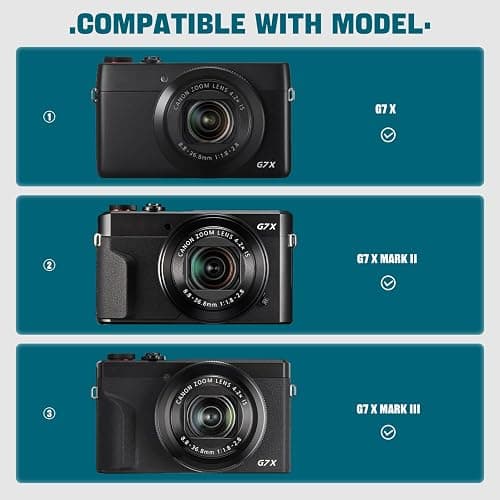 HESPLUS Camera Case for Canon PowerShot G7X Mark III/ G7 X Mark II/ SX740 hs Digital Camera, 4K Vlogging Camera Protective Cover Hard Travel Storage Bag, Mesh Pocket fits Cable, Batteries, Black thumbnail 3