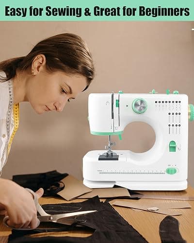 Sewing Machine With 16 Stitches, Mini Electric Sewing Machine,Upgraded Silent Motor, Single/Double-Needle, Multifunctional Sewing Machine,Reverse Stitch, Adjustable Speed compact Size for Beginners thumbnail 7