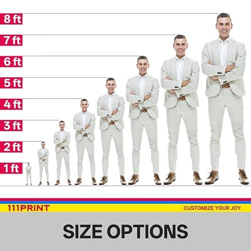 111PRINT Custom Life Size Cardboard Cutout, Personalized Photo Standup, High Resolution Print, Decor for Weddings, Birthdays, Graduations & Events, 1-8 FT to Choose, Upload Your Photo thumbnail 3