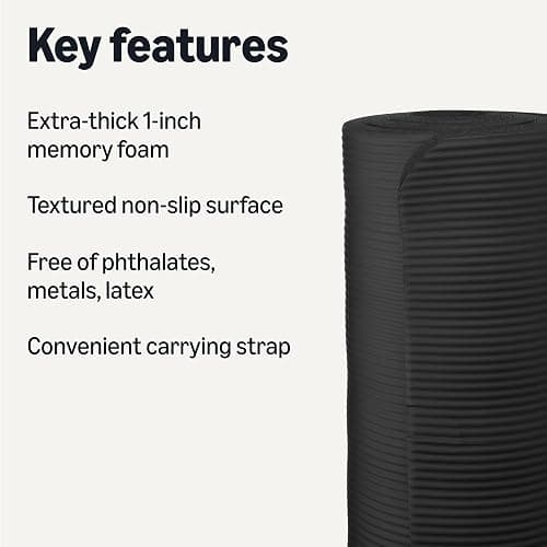 Amazon Basics Extra Thick Exercise Yoga Mat with Carrying Strap thumbnail 2