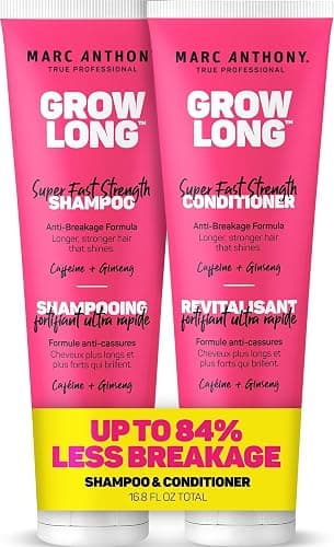 Marc Anthony Shampoo and Conditioner Gift Set, Grow Long Biotin - Anti-Frizz Deep Conditioner For Split Ends & Breakage - Vitamin E, Caffeine & Ginseng for Curly, Dry & Damaged Hair - Image 1