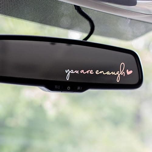 Miarita 3X Hello Beautiful Rearview Mirror Decal, Vanity Mirror Stickers, Rear View Mirror Sticker, Car Mirror Stickers. (You are Enough Pastel) thumbnail 6