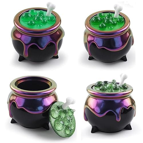 Actvty Witch Cauldron Resin Molds, Bubble Cauldron Jar Silicone Molds for Epoxy Resin Casting, Halloween Jar Mold with Lid DIY Jewelry Storage Box, Candy Container, Candle Jars thumbnail 5