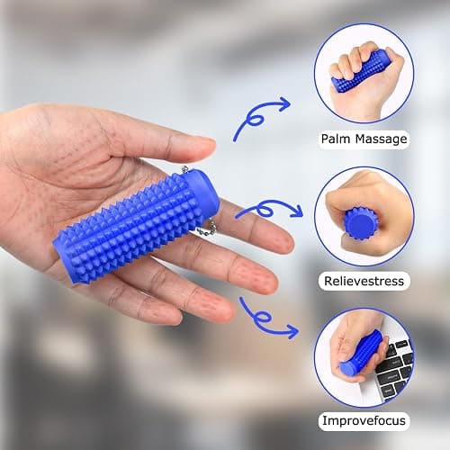 Pain Stim Fidget 2 Pack , Fidget Toys for Adults , 3D Printed Stim Sensory Toys for Stress Relief , Birthday for Men (Black & Blue 2Pack) thumbnail 5