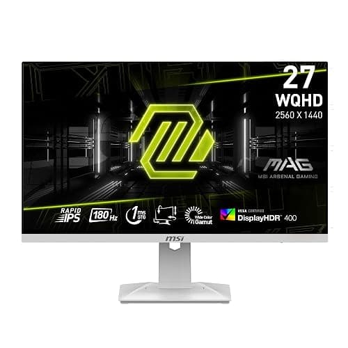 msi MAG274QRFW 27-inch 2560 x 1440 (QHD) Computer Monitor, 180Hz, Adaptive Sync, HDMI, DisplayPort, VESA Mountable, Tilt, Height Adjustable, Speaker, 1ms, Black thumbnail 2
