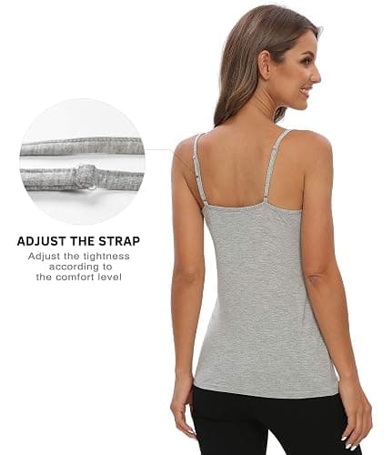 Vislivin Women V-Neck Tank Top with Lace Trim Camisole Adjustable Spaghetti Strap Sleeveless Undershirt thumbnail 3