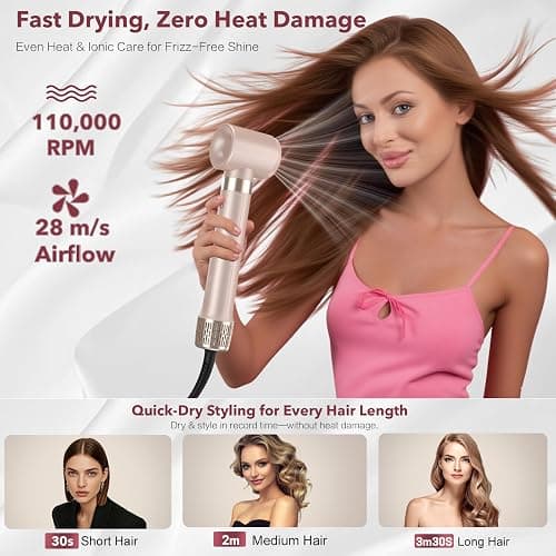 Mythsight StyleVibe 6-in-1 Air Styler with Hair Dryer & Auto-Wrap Curl L/R | Blow Dryer Brush, Thermal Brush and Straightener Brush For Fast Drying, Curls, Volumizing, Smooth Blowouts and Frizz Control thumbnail 3